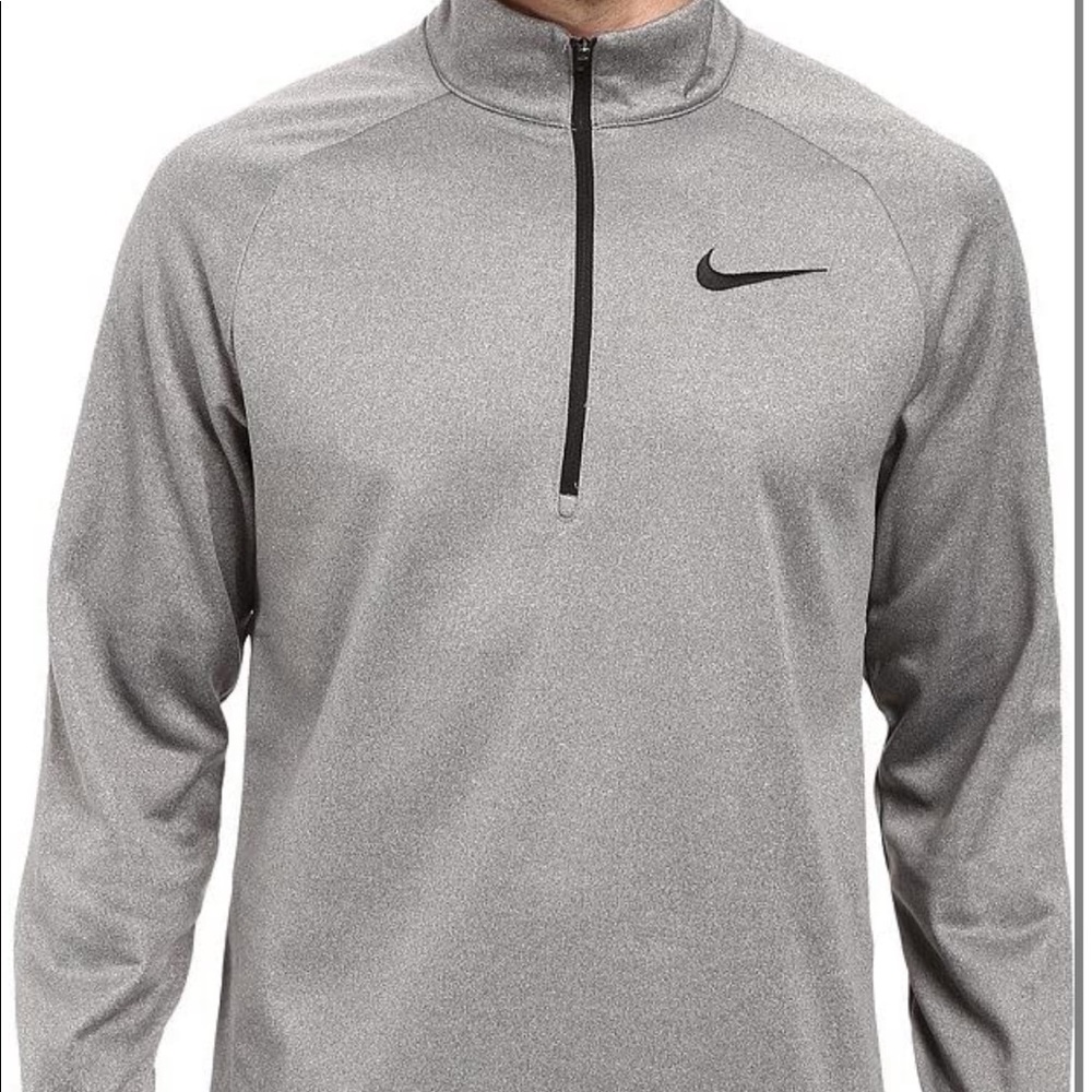 NWT! Nike Thermal Top Long Sleeve 1/4 Zip Dark Grey Heather Pullover Medium